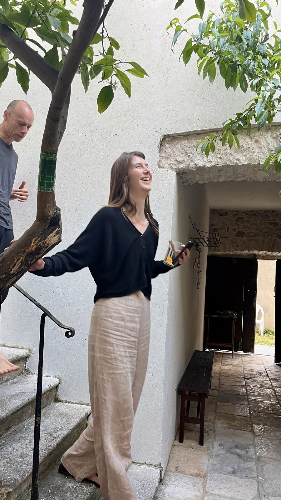 Laughter in a Korčula village courtyard