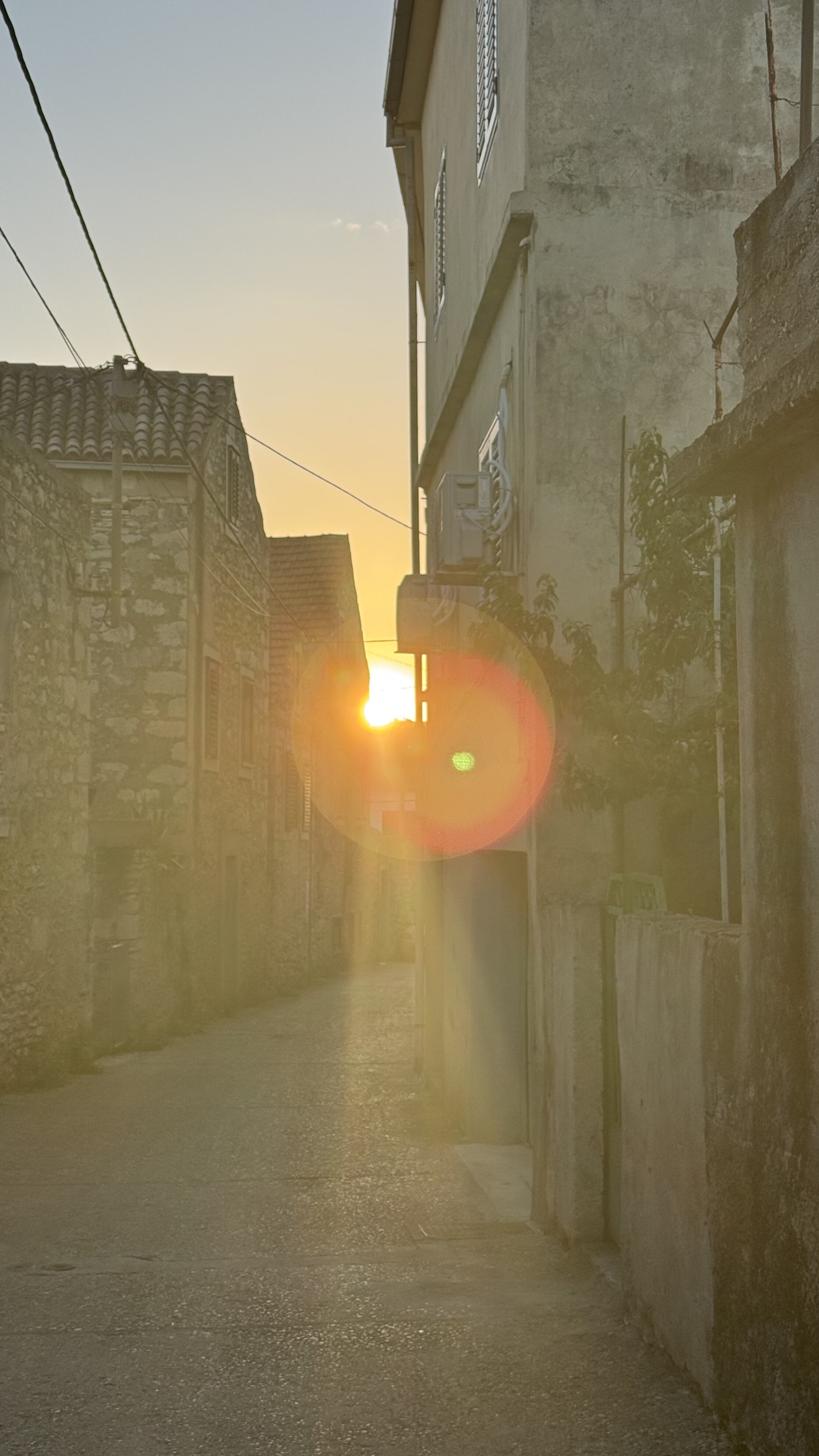 Sunset down a quiet Korčula alley